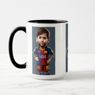 Lionel Messi schattige baby cartoon realist mok
