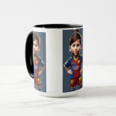 Lionel Messi schattige baby cartoon realist mok (Voorkant links)