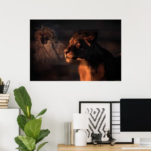 Lionen afdrukken poster (Thuiskantoor)