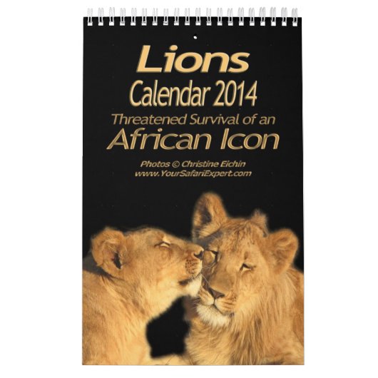 Lionen - Afrikaans pictogram Agenda 2014 (één pagi Kalender (Hoes)
