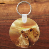 Lionen ontspannen in Afrika Sleutelhanger (Voorkant)