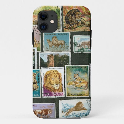 Lionen op postzegels Case-Mate iPhone case (Achterkant)
