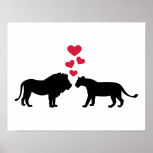 Lionen rode harten liefde poster