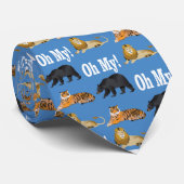 Lionen, tijgers en beren stropdas (Opgerold)