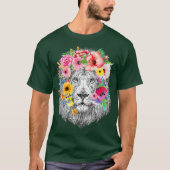 Lionenmane met bloemen - Florence African Lion T-shirt (Voorkant)
