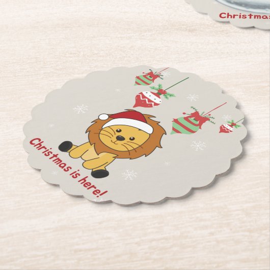 Lionenpapier voor de winterwinter kartonnen onderzetters (Gekanteld)