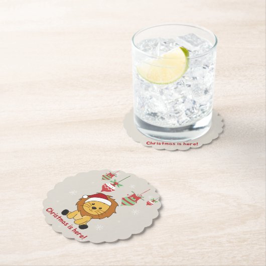 Lionenpapier voor de winterwinter kartonnen onderzetters (Insitu)