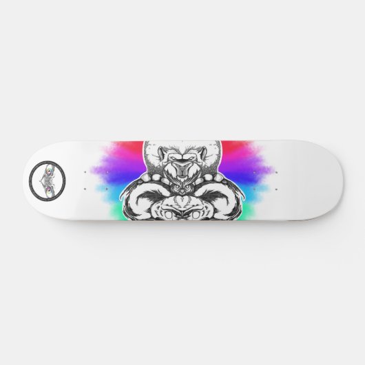 Lionenregenboog Zwarte en witte lijnenart Persoonlijk Skateboard (Horizontaal)