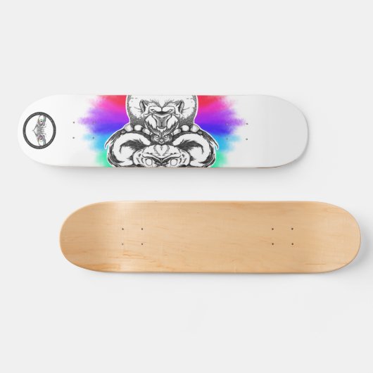 Lionenregenboog Zwarte en witte lijnenart Persoonlijk Skateboard (Horizontaal)