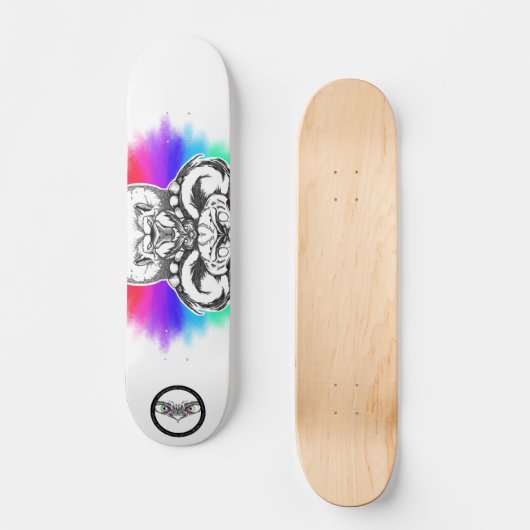 Lionenregenboog Zwarte en witte lijnenart Persoonlijk Skateboard (Voorkant)