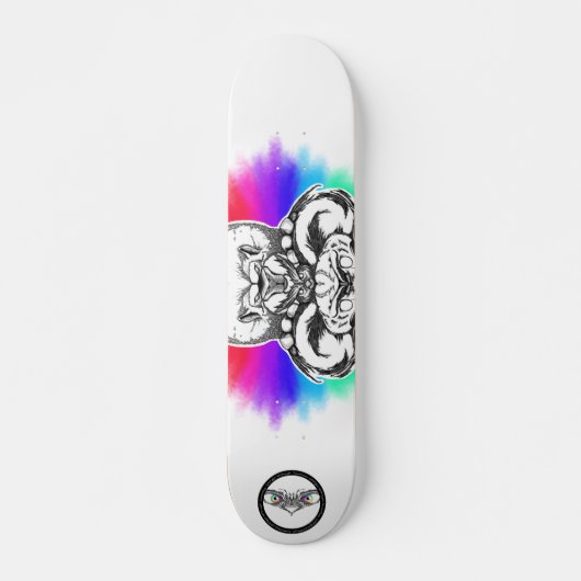 Lionenregenboog Zwarte en witte lijnenart Persoonlijk Skateboard (Voorkant)