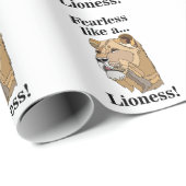 Lioness Animal Fearless Birthday Cadeaupapier (Rol Hoek)