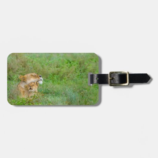 Lioness & Baby Bagagelabel (Voorkant horizontaal)