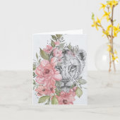 Lioness Blank Note Kaart (Gele Bloem)