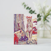 Lioness by the montains briefkaart (Staand voorkant)