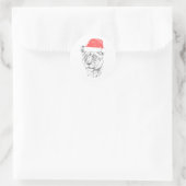 Lioness Christmas Hat Ronde Sticker (Tas)