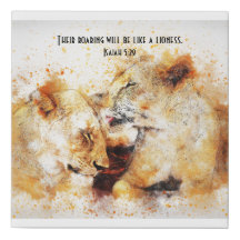 LIONESS FAUX CANVAS PRINT