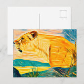 Lioness head briefkaart (Voorkant / Achterkant)