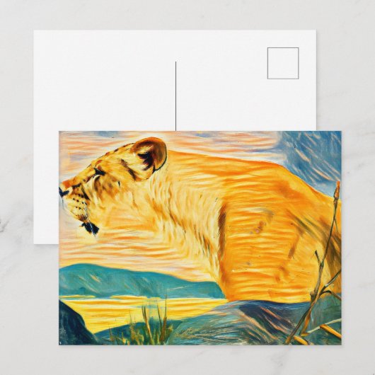 Lioness head briefkaart (Voorkant / Achterkant)