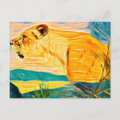 Lioness head briefkaart (Voorkant)