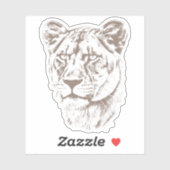Lioness Illustration Sticker (Vel)