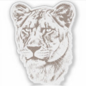 Lioness Illustration Sticker (Voorkant)