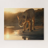 Lioness neemt een pauze in Sunset Jigzaag Puzzle Legpuzzel (Horizontaal)