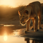 Lioness neemt een pauze in Sunset Jigzaag Puzzle Legpuzzel