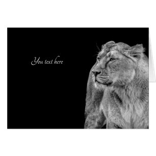 Lioness Note Kaart Zwart Wit