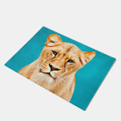 Lioness Portrait Painting Wild Life Lovers Gift Deurmat (Schuin)