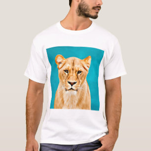 Lioness Portrait Painting Wild Life Lovers Gift T-shirt