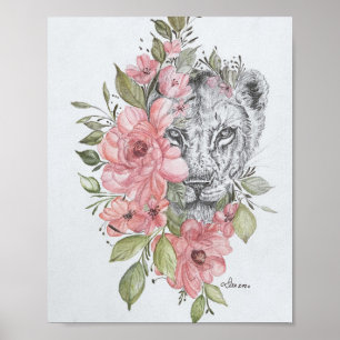 Lioness Premium Canvas Gloss-Poster (8x10) Poster