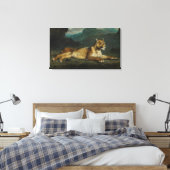 Lioness reclining, c.1855 (olie op paneel) canvas afdruk (Insitu (Slaapkamer))