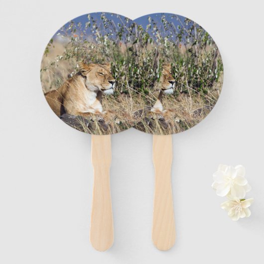 Lioness ruststing handwaaier (Voorkant en achterkant)