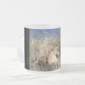 Lioness ruststing matglas koffiemok (Voorkant links)