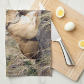 Lioness ruststing theedoek (Quarter Fold)