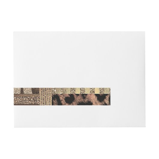 Lioness Safari Chic Oerwoud Glam Modern Birthday Adreslabel Wikkel (Voorkant)