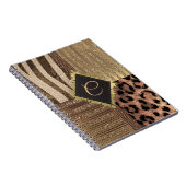 Lioness Safari Chic Oerwoud Glam Modern Sparkle Notitieboek (Rechterzijde)