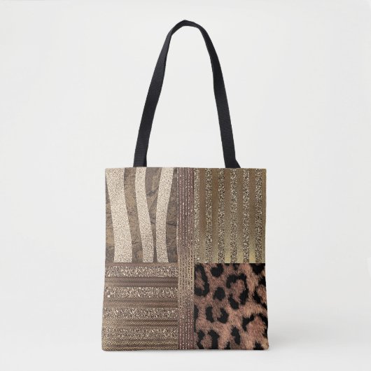 Lioness Safari Chic Oerwoud Glam Modern Sparkle Tote Bag (Voorkant)