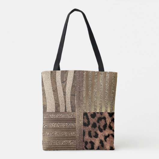 Lioness Safari Chic Oerwoud Glam Modern Sparkle Tote Bag (Achterkant)