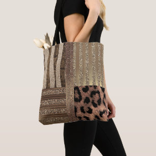 Lioness Safari Chic Oerwoud Glam Modern Sparkle Tote Bag