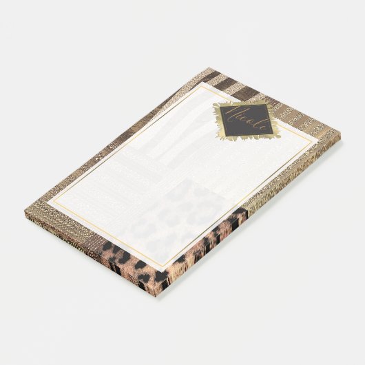 Lioness Safari Chic Oerwoud Glam Modern Trendy Post-it® Notes (Schuin)