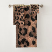 Lioness Safari Chic Oerwoud Gold Modern Sparkle Bad Handdoek (Insitu)