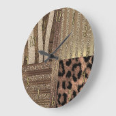 Lioness Safari Chic Oerwoud Gold Modern Sparkle Grote Klok (Hoek)