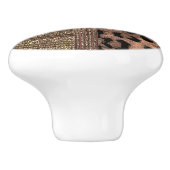 Lioness Safari Chic Oerwoud Gold Modern Sparkle Keramische Knop (Zijkant)