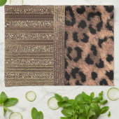 Lioness Safari Chic Oerwoud Gold Modern Sparkle Theedoek (Gevouwen)