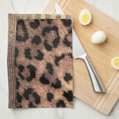 Lioness Safari Chic Oerwoud Gold Modern Sparkle Theedoek (Quarter Fold)