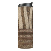 Lioness Safari Chic Oerwoud Gold Modern Sparkle Thermosbeker (Gedraaid links)