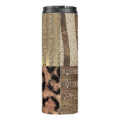 Lioness Safari Chic Oerwoud Gold Modern Sparkle Thermosbeker (Achterkant)