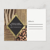 Lioness Safari Oerwoud Glam Modern Bewaar de datum Aankondigingskaart (Achterkant)